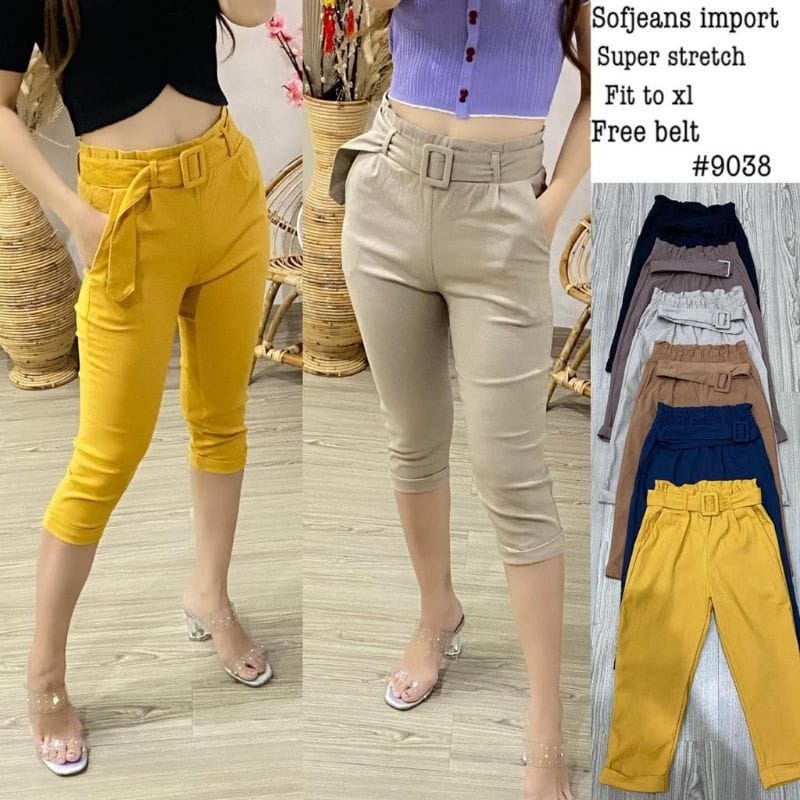 Celana 7/8 Wanita Soft Jeans Strecth Import