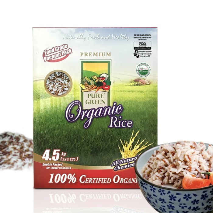 

Puregreen Organic Rice Beras Organik Kombinasi (Mixed Rice) 4,5 kg