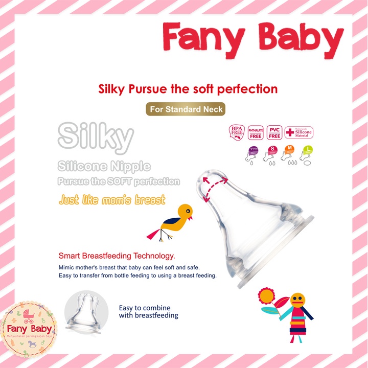 FARLIN  SILKY SILICONE NIPPLE STANDARD NECK 1PCS