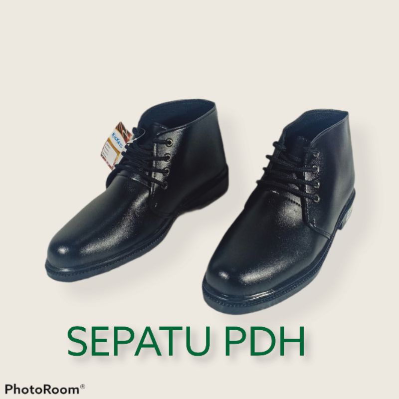 PDH T Sepatu Dinas Pdh Security Satpam Polri Polisi TNI Akpol Kulit Sintetis