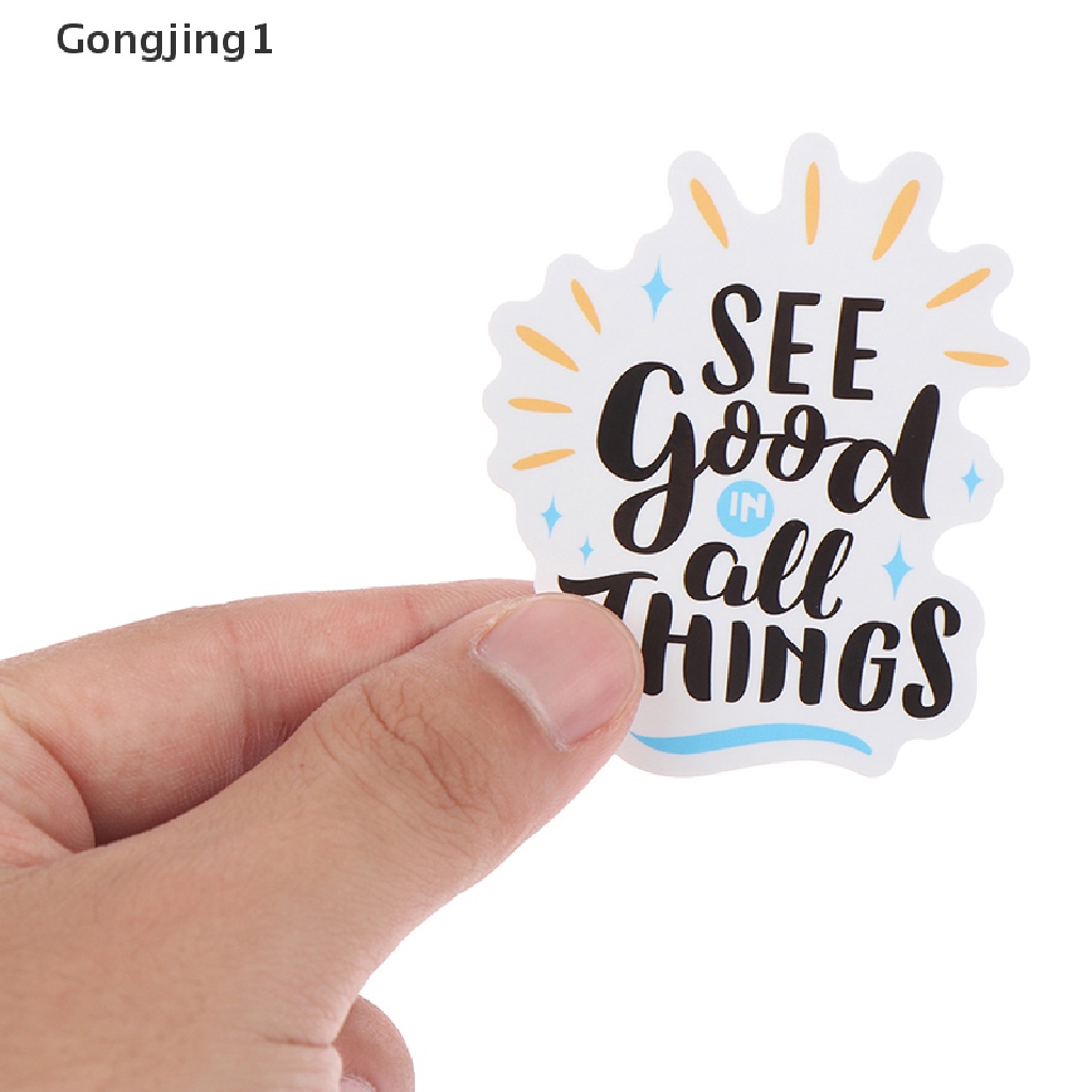 Gongjing1 50pcs Stiker Motivasi Anti Air Untuk Laptop / Skateboard