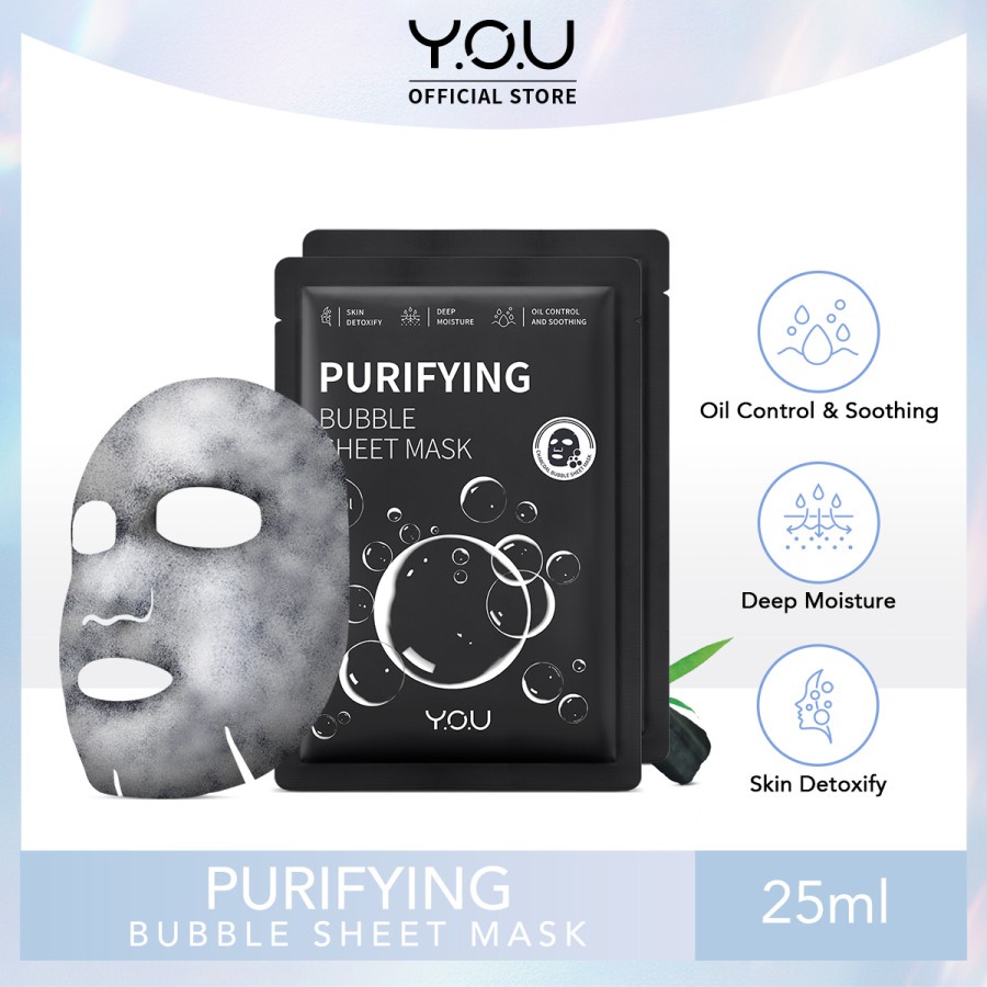 YOU Y.O.U Purifying Bubble Sheet Mask Masker Wajah Bubble