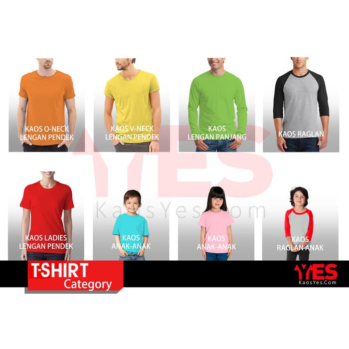 Kaosyes Kaos Polos T-Shirt *Big Size Xxl* O-Neck Lengan Panjang - Kuning, Xxl