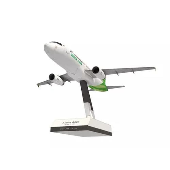 DIY Miniatur Papercraft Pesawat Airbus A320 Garuda Indonesia Citilink