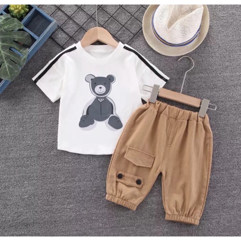 setelan anak laki laki dan perempuan baju setelan anak panda 1-5 tahun