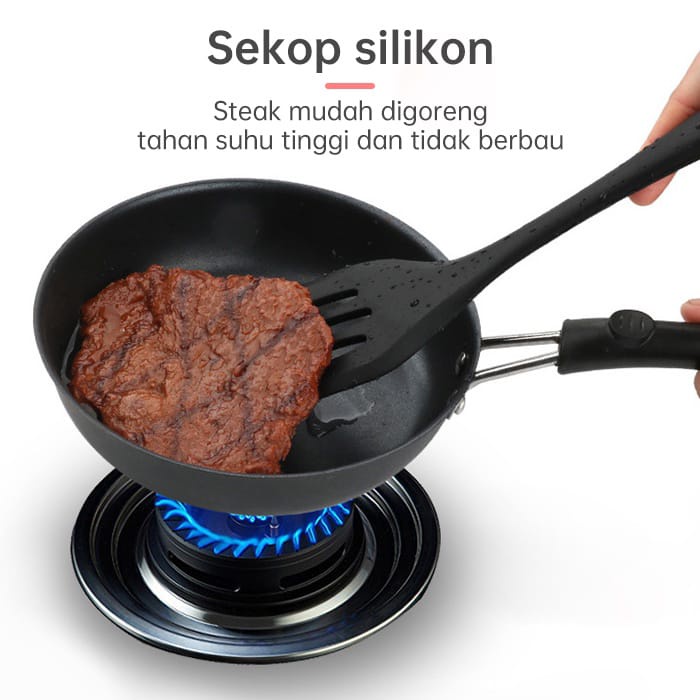 Sillicone Utensil Set 5 Pcs Peralatan Dapur Masak Baking Sutil Spatula