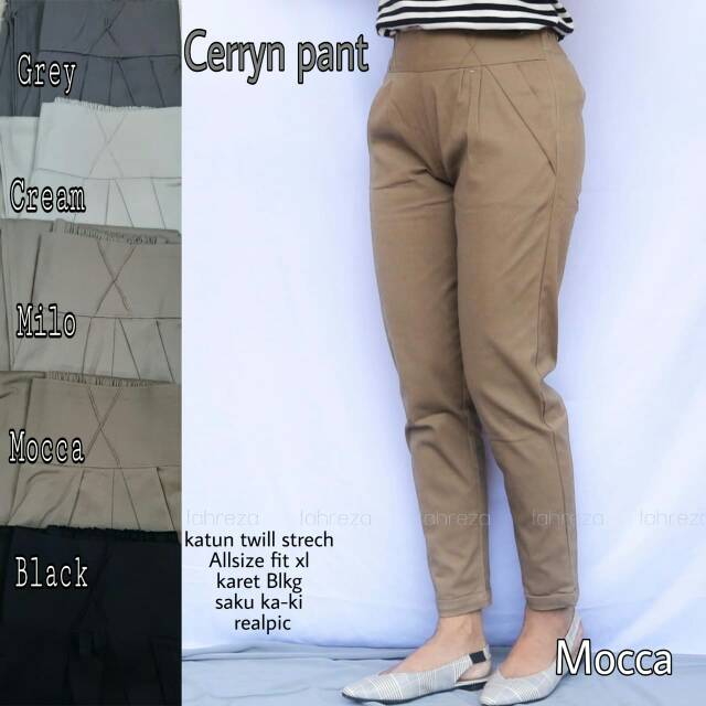 Baggy Pant Katun Tuwil IMPORT.fariasi ban pinggang X/ Allsize fit XL