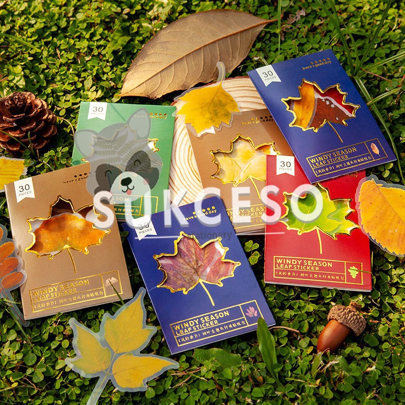 

Fallen Leaves Collection Flake Stickers Set / Stiker Kertas Washi Motif Lucu Unik Murah