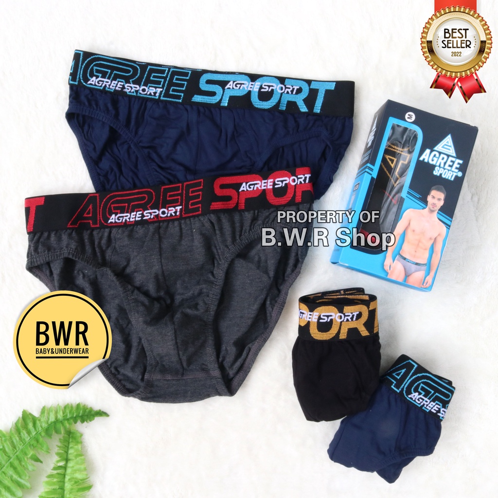 [ 3pc ] AGREE | CD AGREE 2317 2321 2322 2323 2325 2326 2328 2330 / Celana Dalam Pria Agree Sport / CD Boxer Agree Terlaris