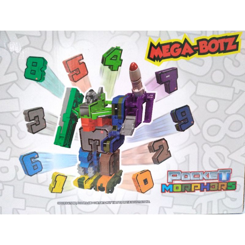 mainan edukasi alphabet robot pocket morphors robot mainan abjad angka 1set
