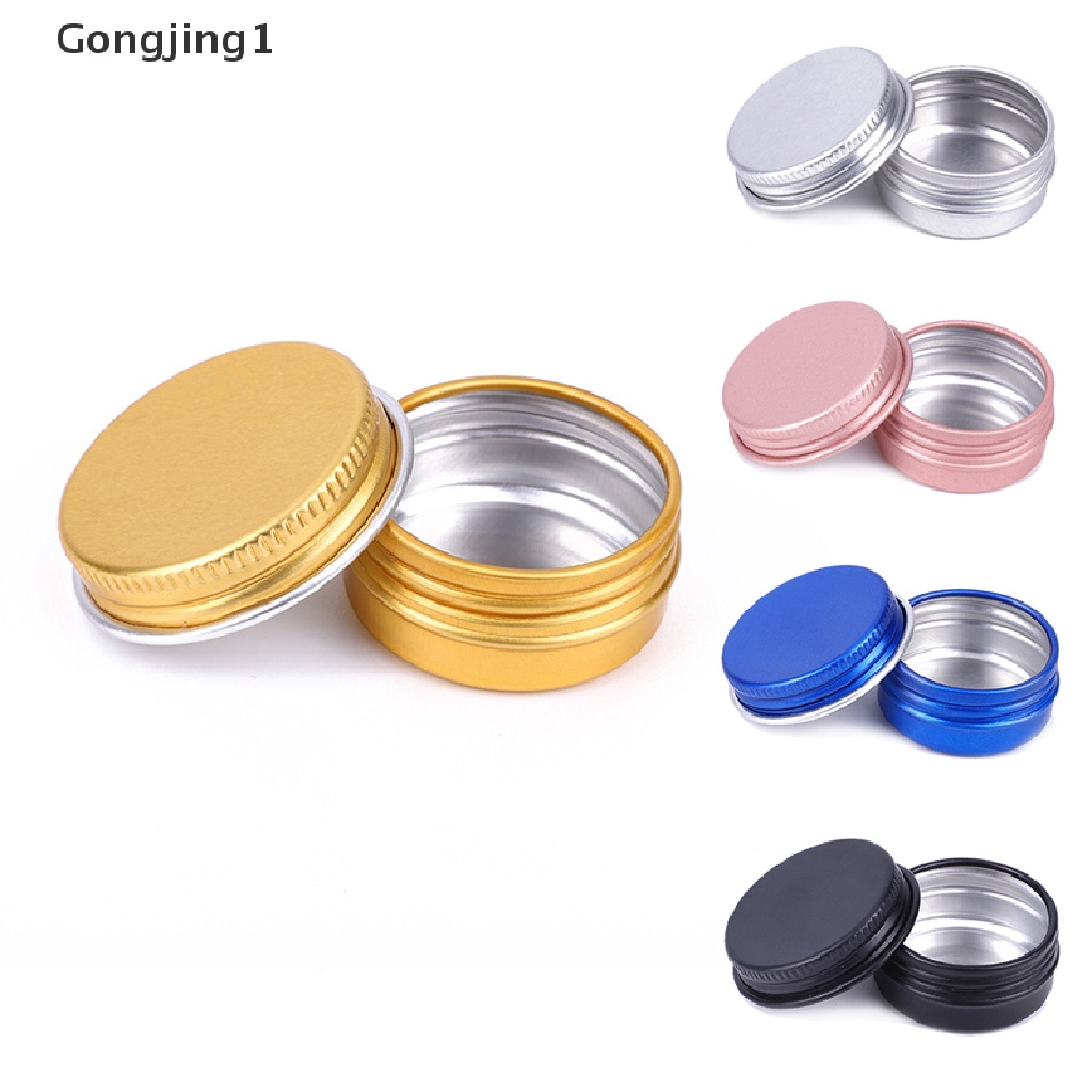 Gongjing1 10pcs / Set Kontainer / Botol Aluminum Ukuran 10ML Untuk Cream / Lip Balm / Lilin / Kosmetik