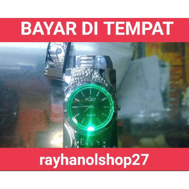 NEW!!!! PRODUK TERBARU RO-27 KOLEKSI PRIA SEJATI KOREK API MOTIF BURUNG DAN JAM TANGAN ANALOG BERTAMBAH MEWAH DENGAN LED MENYALA SAAT MEMBUKA TEKANAN KOREK API BARA NYA,TERSEDIA WARNA GOLD DAN SILVER LAPIS EMAS KUNINGAN EMAS GOLD DAN PUTIH