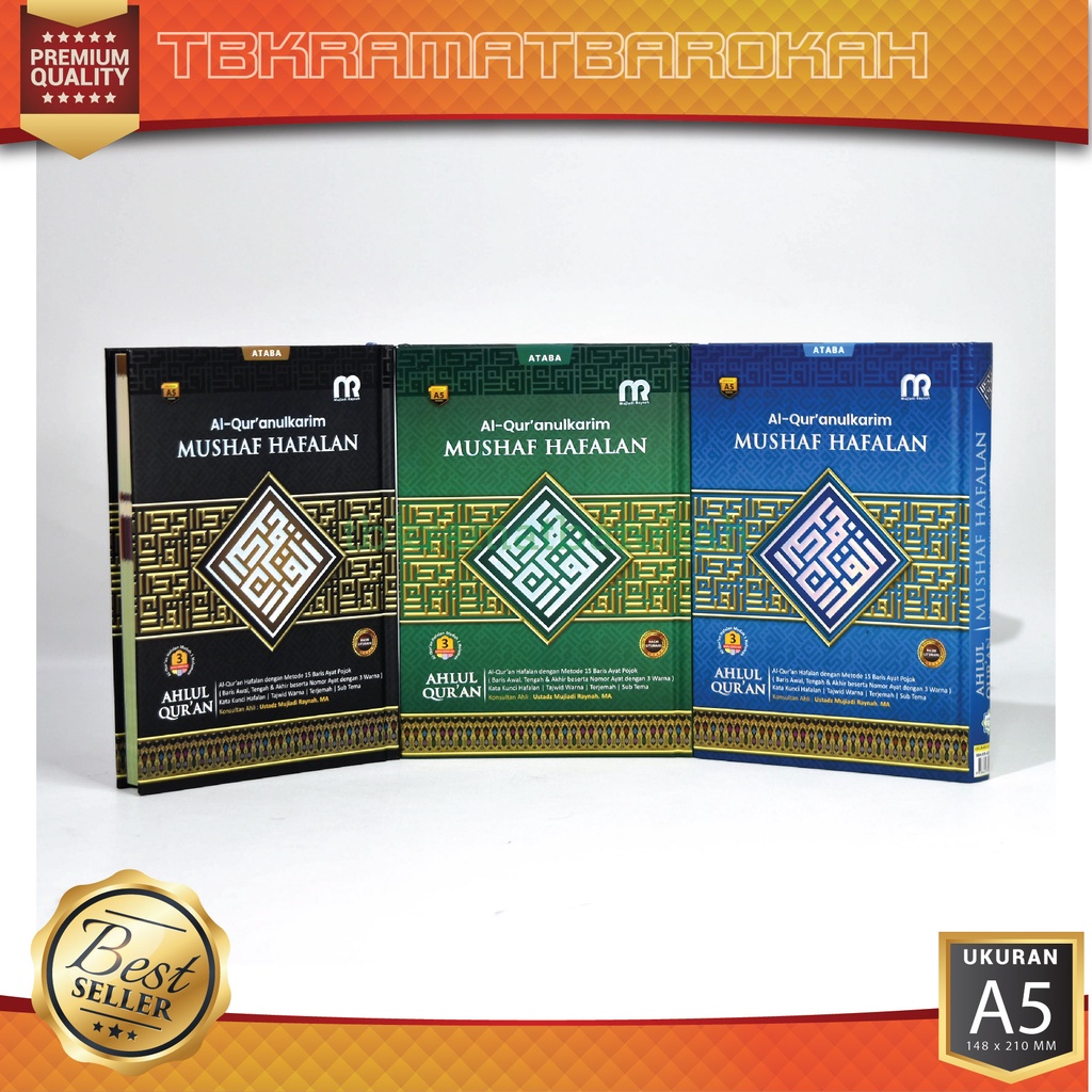 Al Quran Terjemah Mushaf Hafalan A5 Ahlul Quran, Al Qur'an Hafalan Rasm Utsamani Terjemah dan Tajwid