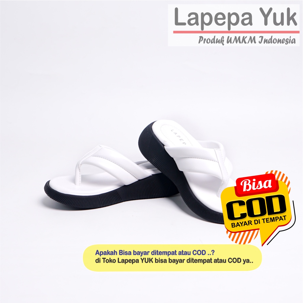 LAPEPA YUK - Sandal Platform Anak Perempuan Usia 2 sampai 10 Tahun ZELDA KIDS  Sendal Anak cewek Wedges Wanita Empuk Model Jepit Japit Warna WHITE Putih Lucu Cantik cewe Slop Usia Umur 3 4 5 6 7 8 9 thn Tahun Premium Ori Original Mall Official Store