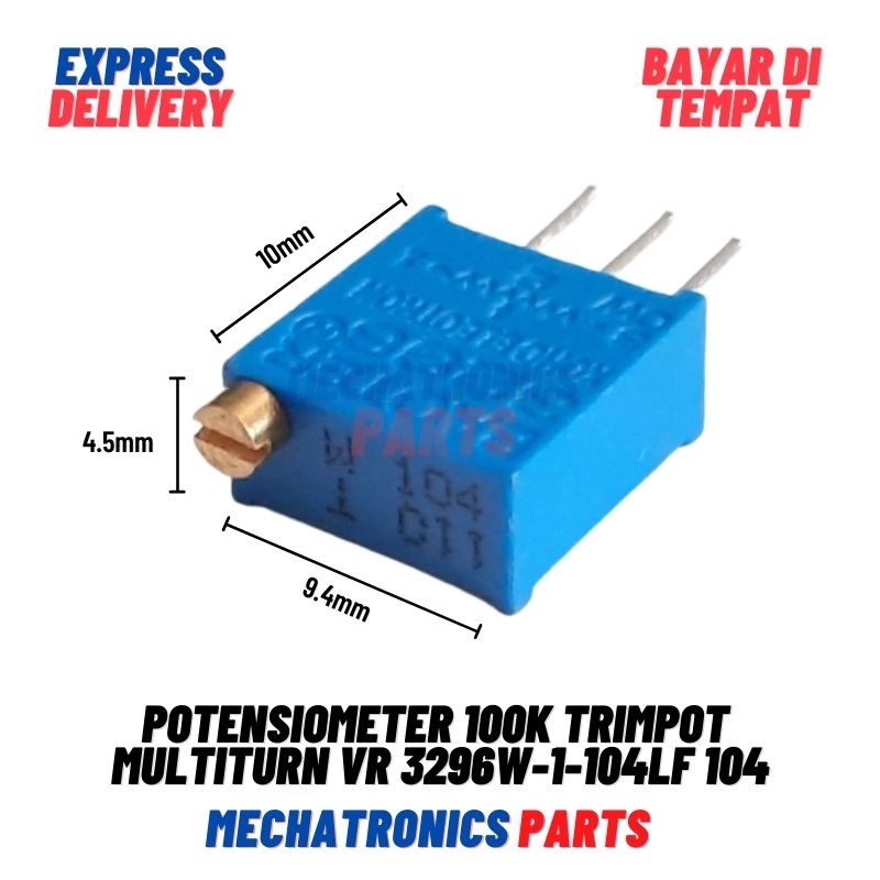 POTENSIOMETER 100K POTENTIOMETER POTENSIO TRIMPOT MULTITURN VR 3