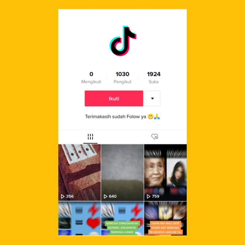 Jual Akun TikTok 1K Follower Real Human Indonesia