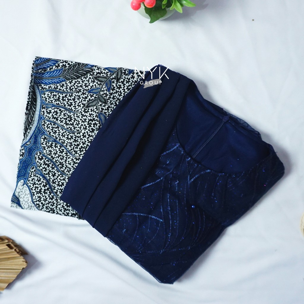 APTA BATIK _ COUPLE BATIK PINGUIN SELENDANG PAYET ANJELLA HAUW-NAVY