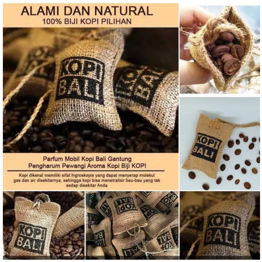 BAJ Pengharum Pewangi Gantungan Mobil Biji KOPI BALI Parfum Ruangan Aroma Coffee Lampung Krakatau Gayo SS076