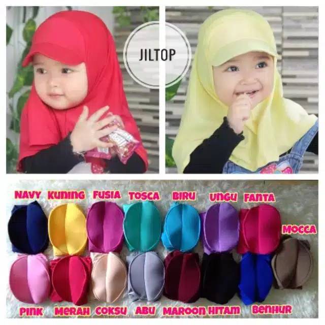 Jilbab topi anak bayi usia 0-2 th all size / HIJAB ANAK