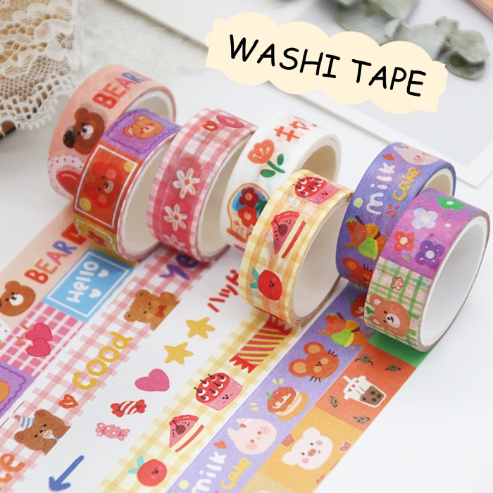 

[SS] Washi Tape Dekorasi Kartun Berwarna BUJO Scrapbook