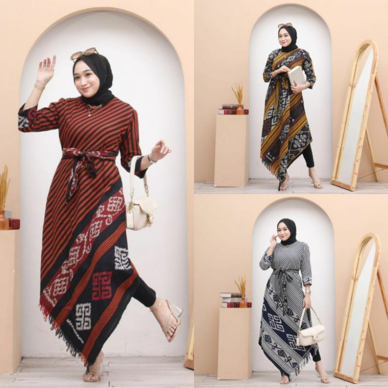 TUNIK LANCIP SONGKET TENUN TROSO ASLI