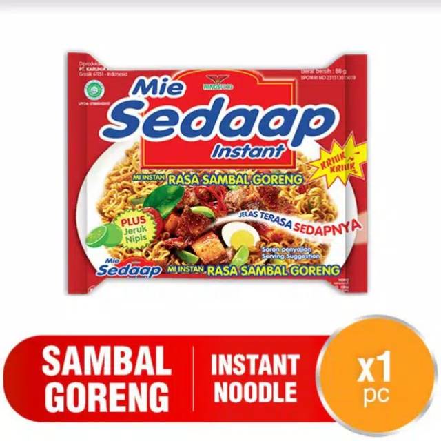 Mie sedap goreng sambal goreng
