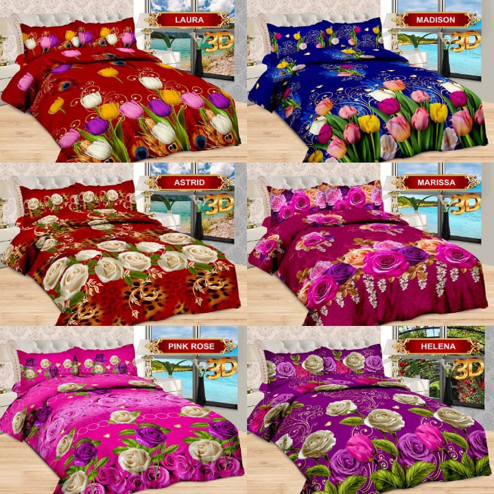 RC Bonita Sprei Ukuran 160x200 Motif Sweetrose Bianca Brianna Sherina Melrose Nancy Doremon