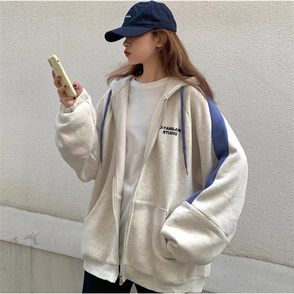 HOODIE ZIPER JAKET SWEATER WANITA PRIA / YANGJUN STUDIO HOODIE SWEAETR OVERSIZE