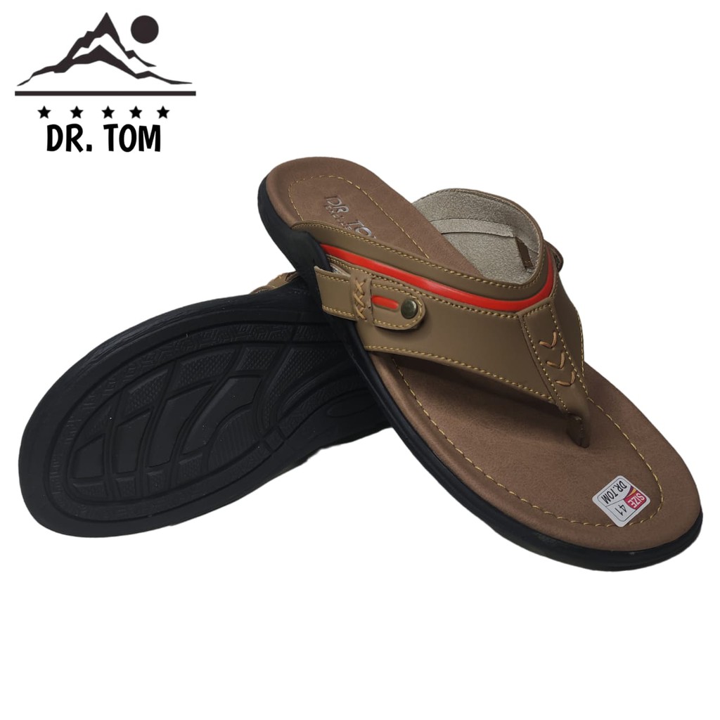 DR. TOm Sandal Pria Kasual Kulit Import Terlaris kode dr 02