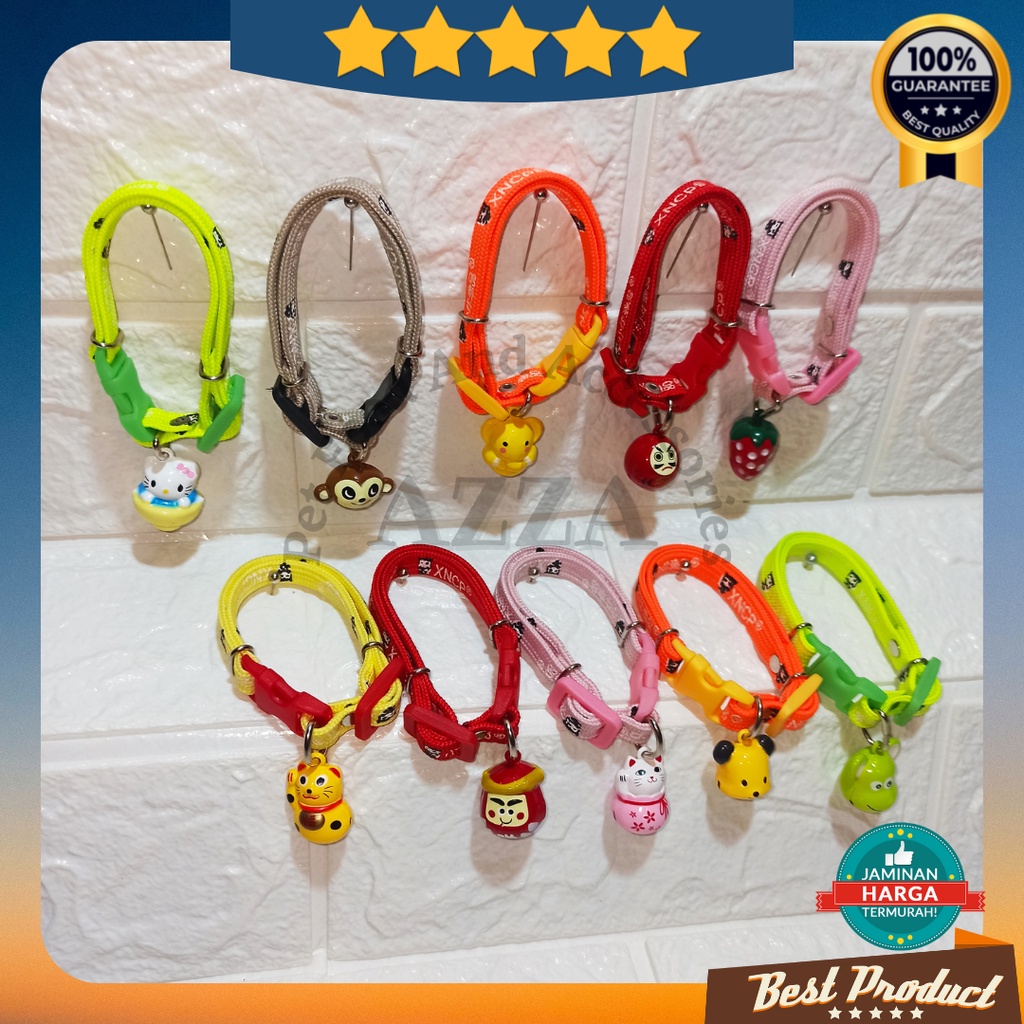 (grosir Rp. 6500) Aksesoris Kalung Kucing murah Motif Premium Lonceng Boneka Karakter