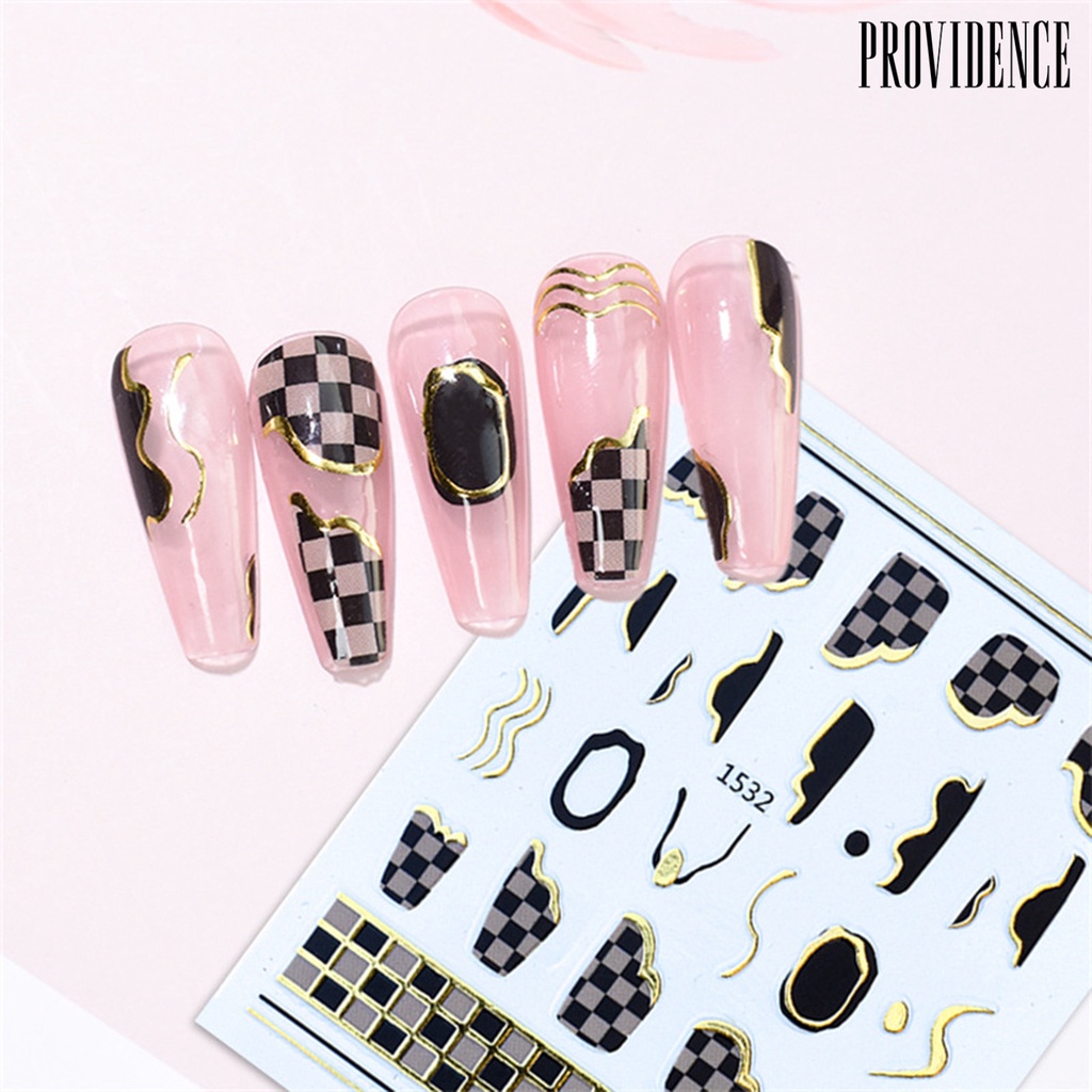 Providence Stiker Nail Art Ultra Tipis Anti Air Bahan PVC Bisa Dilepas Aneka Warna Untuk Salon