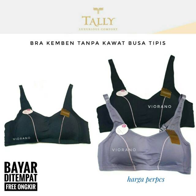 Tally Bra 012 Bh Model Kemben Casual Tanpa Kawat  Busa Sedang Size 36-42 Kait 3