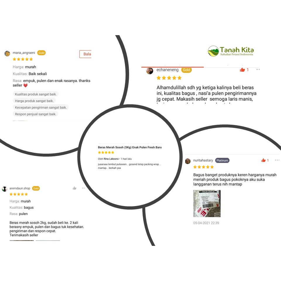 

KTr190 Beras Merah Sosoh (2kg), Enak, Pulen, Empuk Dan Masih Fresh Diambil Langsung Dari Sawah