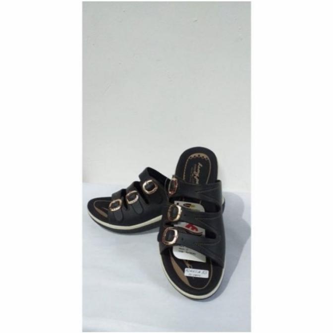 Homyped Adresia N55 Sandal Wedges Wanita Hitam TERGOKIL