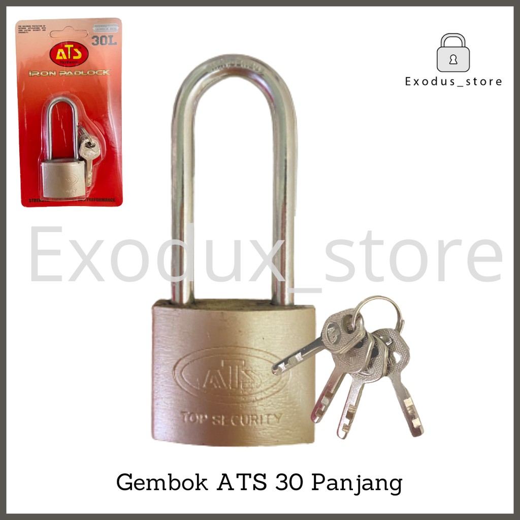 Kunci gembok pagar rumah besi ATS 30 MM panjang / kunci gembok pagar