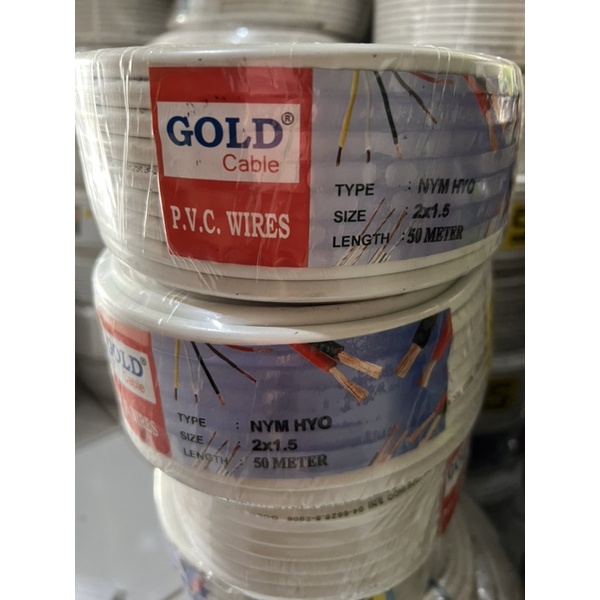 Kabel Listrik NYM HYO 2x1,5 mm GOLD 50 meter