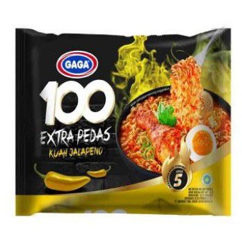 5 PCS GAGA 100 MIE EXTRA PEDAS KUAH JALAPENO