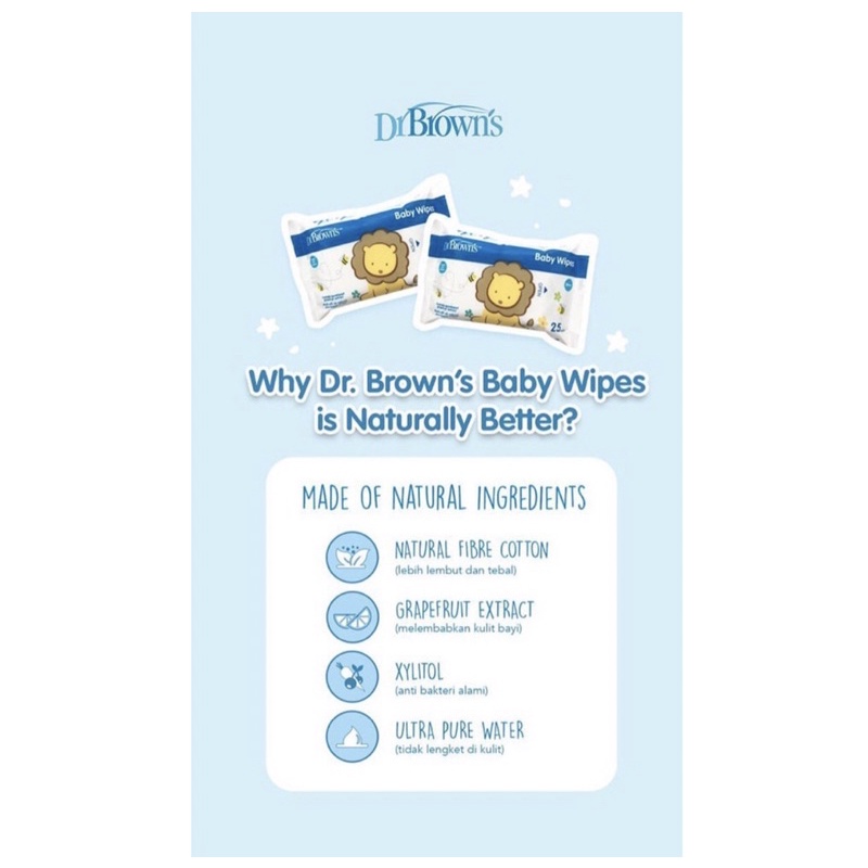 Dr.Brown’s baby wipes / tissue basah