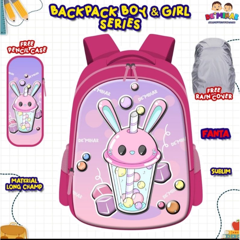 Ready ‼️ Tas Backpack Sekolah Lucu by De'mihar