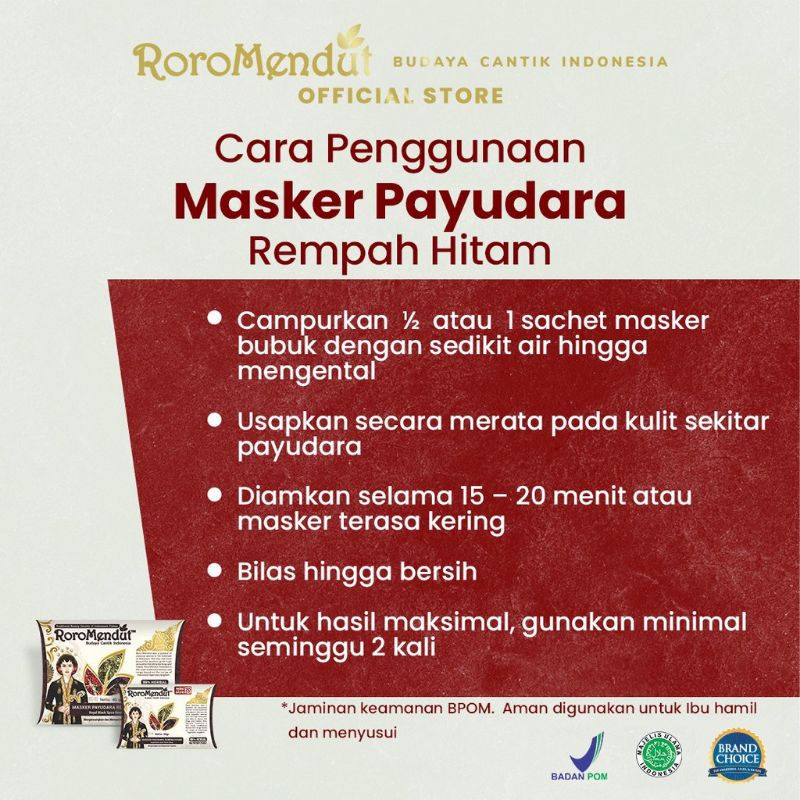 Roro mendut Masker payudara rempah hitam
