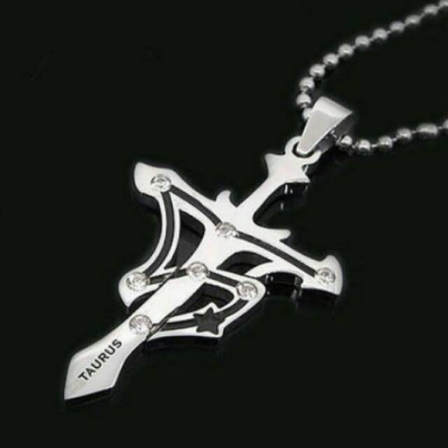 Kalung cowok / kalung cewek / kalung zodiak /kalung murah/ kalung titanium / kalung taurus