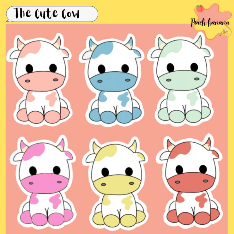 

[ COD ] Sticker aesthetic Sticker Deco Sticker waterproof Sticker murah / The Cute Cow