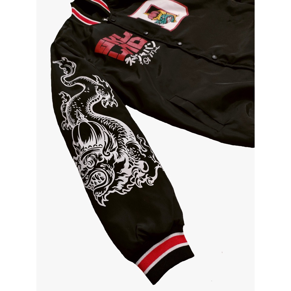 SKULLEND Jaket Baseball Varsity Full Printing Pria Wanita Premium - Dragons