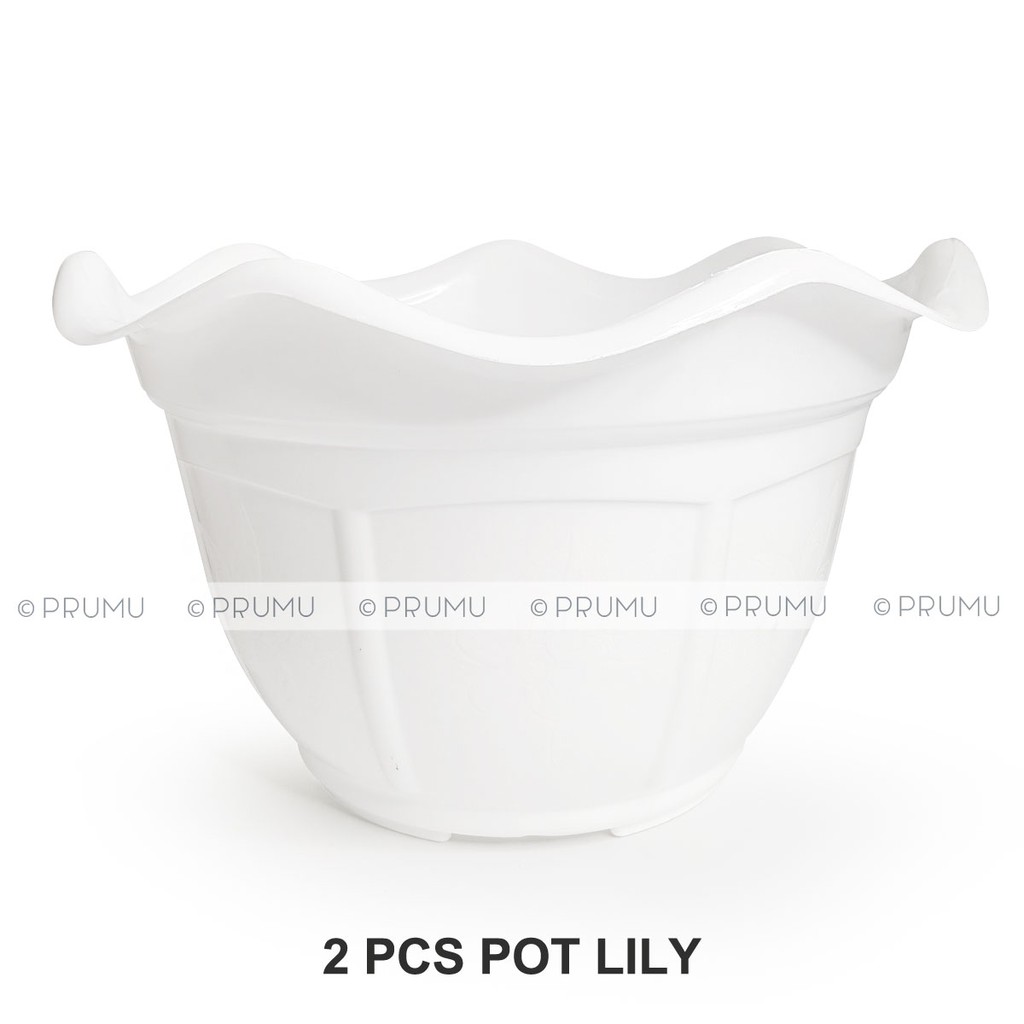 2 Pot Bunga 30 cm - Pot Tanaman - Pot Plastik -  Pot Buah - Tabulampot - Clio Lily 30