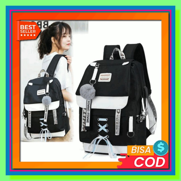 Baru Populer 2022 Ransel Korea Murah Tas Punggung Perempuan Dewasa Sederhana Backpack Laptop Kompute