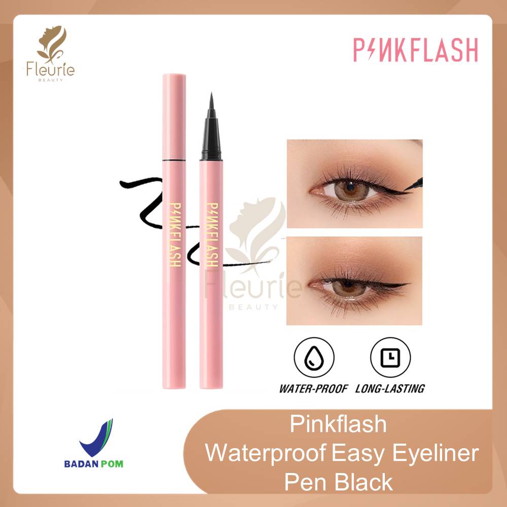 Pinkflash Waterproof Easy Eyeliner Pen Black Waterproof Original BPOM