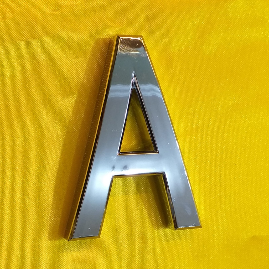 Huruf Timbul/ Angka Chrome/ Nomor Plat Mobil/ Angka Chrome Mewah 9 cm