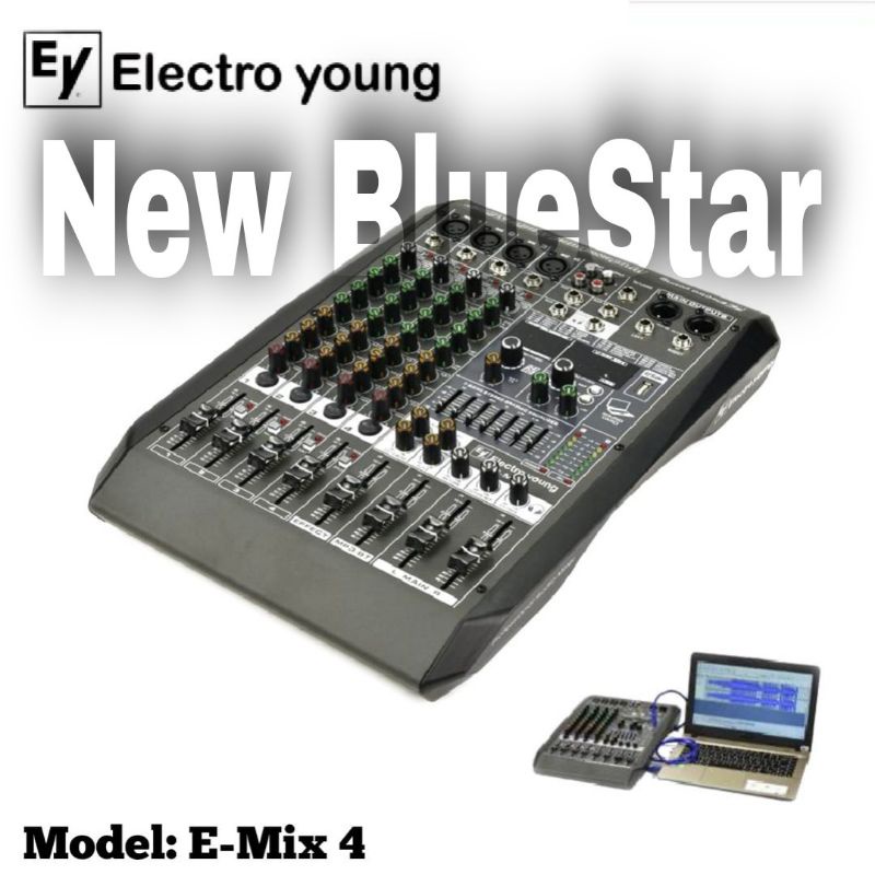 Mixer Audio Electro Young E Mix 4 Original 4 Channel PC Soundcard - Bluetooth