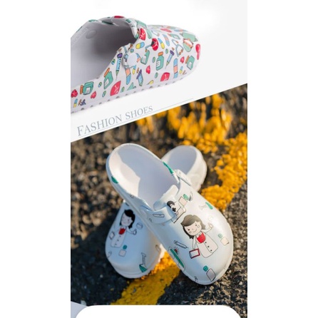 Sandal Kodok Baim Couple Motif Print Gambar Kartun Dokter High Quality RF