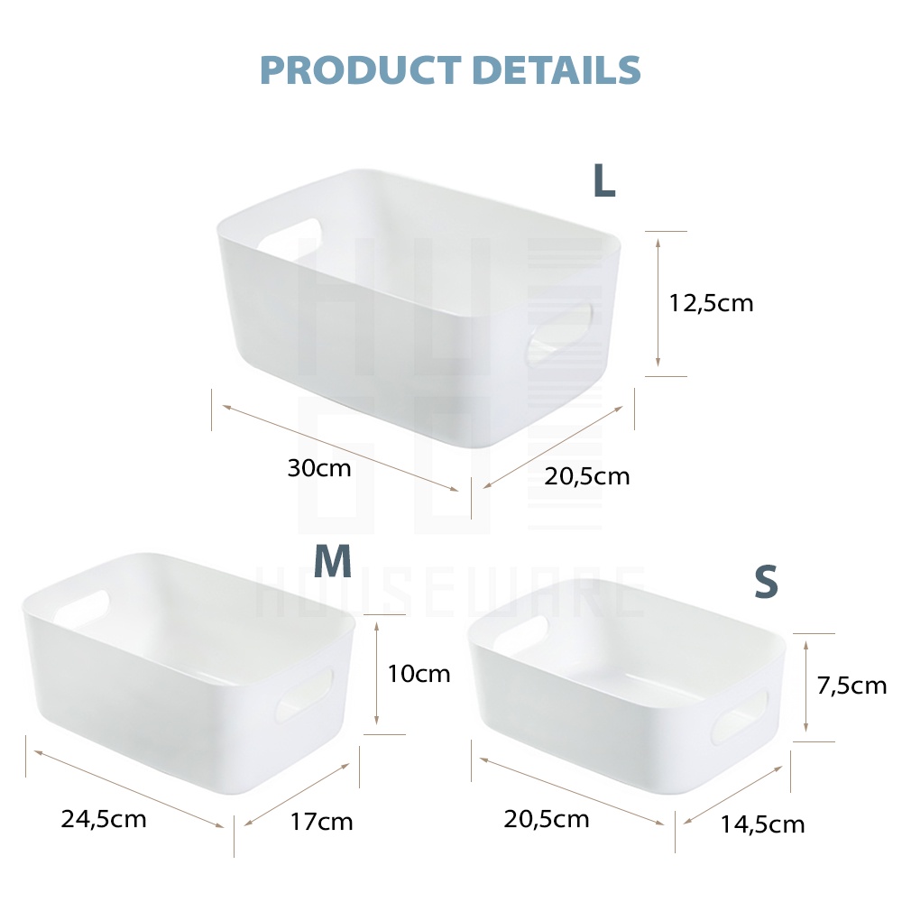 HUGO Keranjang Plastik Serbaguna Tempat Penyimpanan Multifungsi Kotak Penyimpanan Makanan Kosmetik Barang Storage Box Organizer